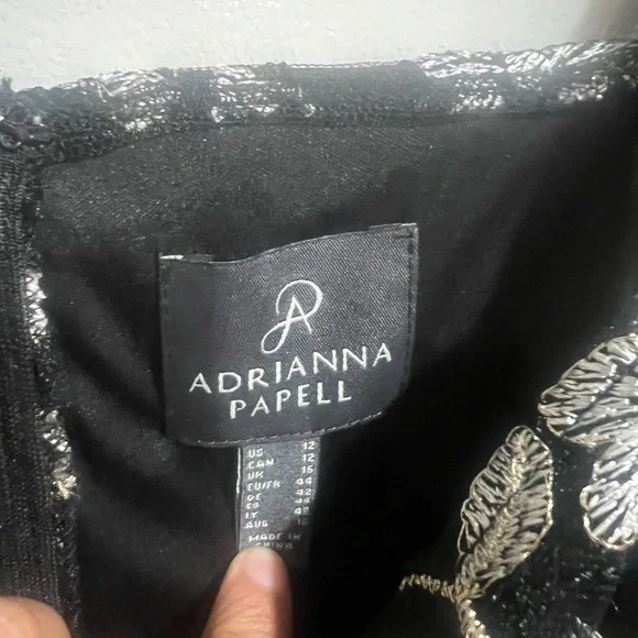 Adrianna Papell Border embroidery midi dress size 12 - Picture 12 of 13